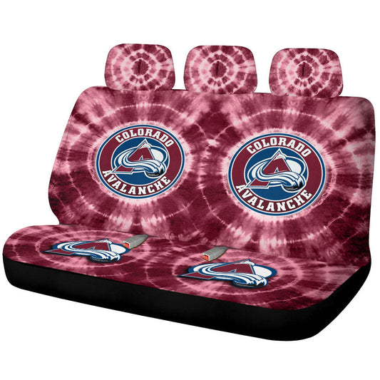 Colorado Avalanche Car Back Seat Covers Custom Tie Dye Car Accessories - Gearcarcover - 1