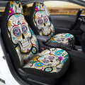 Colorado Avalanche Car Seat Covers Custom Sugar Skull Car Accessories - Gearcarcover - 2