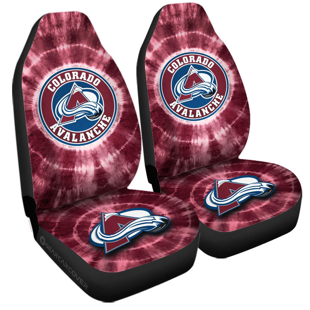 Colorado Avalanche Car Seat Covers Custom Tie Dye Car Accessories - Gearcarcover - 3