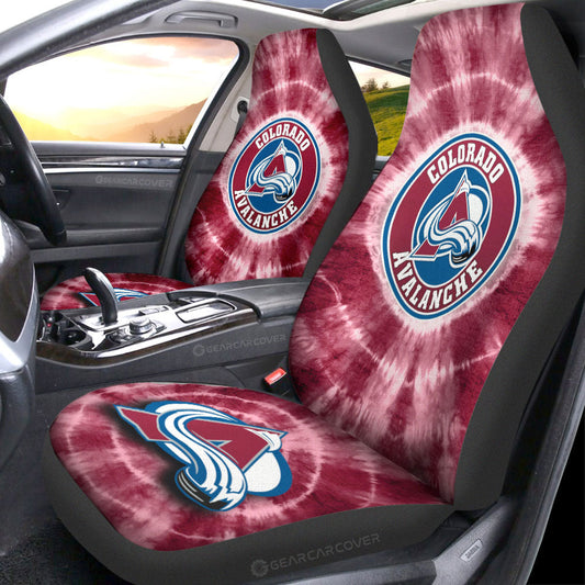 Colorado Avalanche Car Seat Covers Custom Tie Dye Car Accessories - Gearcarcover - 1