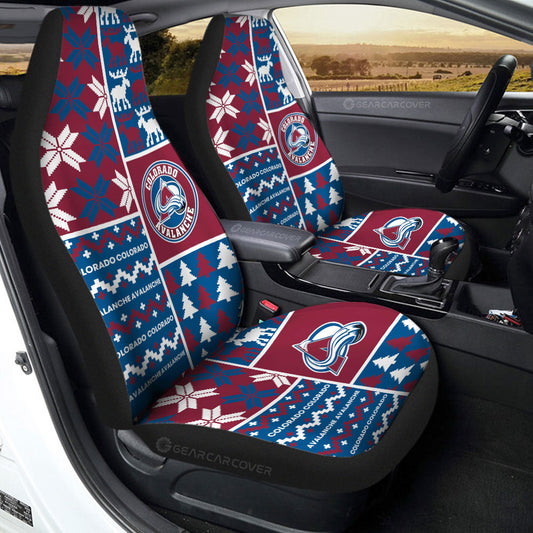Colorado Avalanche Car Seat Covers Custom Ugly Style Car Accessories - Gearcarcover - 2