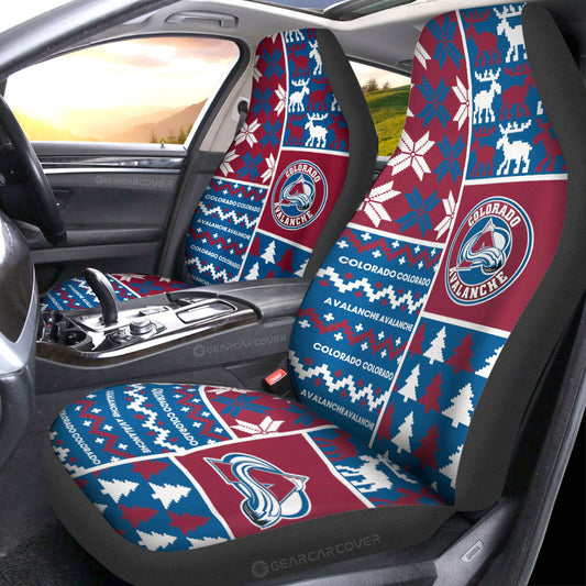 Colorado Avalanche Car Seat Covers Custom Ugly Style Car Accessories - Gearcarcover - 1