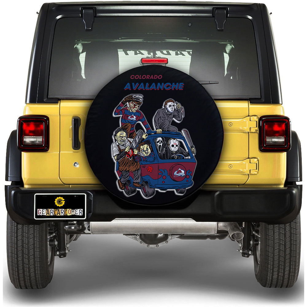 Colorado Avalanche Spare Tire Covers Horror Characters Car Accessories - Gearcarcover - 1