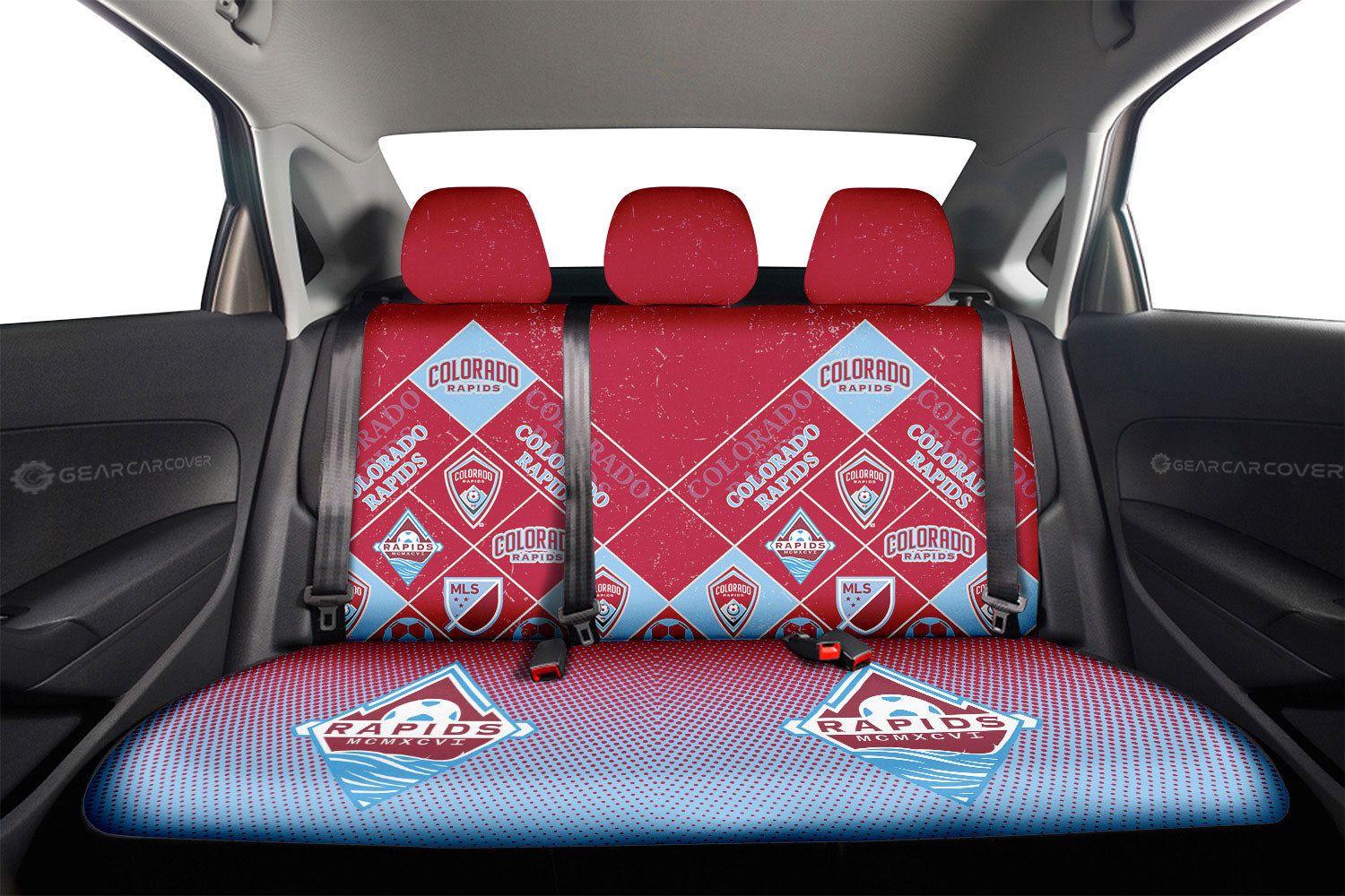 Colorado Rapids Car Back Seat Covers Sporty Team Collection - Gearcarcover - 2