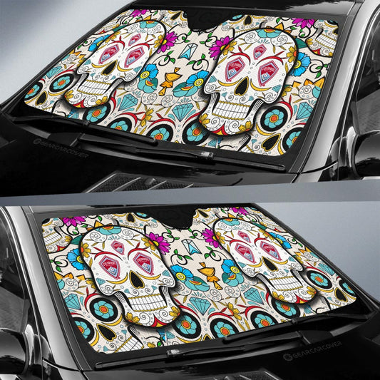 Colorado Rapids Car Sunshade Custom Sugar Skull Car Accessories - Gearcarcover - 2