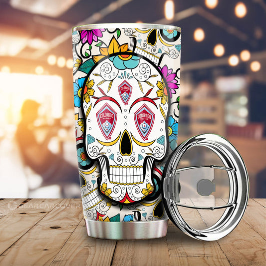 Colorado Rapids Tumbler Cup Custom Sugar Skull Car Accessories - Gearcarcover - 1