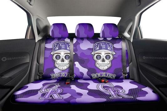 Colorado Rockies Car Back Seat Covers Skull Theme Collection - Gearcarcover - 2