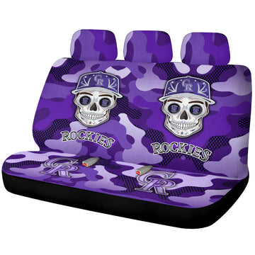 Colorado Rockies Car Back Seat Covers Skull Theme Collection - Gearcarcover - 1