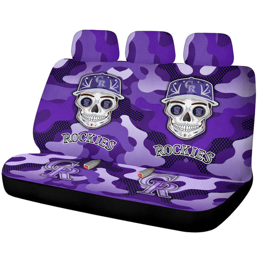 Colorado Rockies Car Back Seat Covers Skull Theme Collection - Gearcarcover - 1