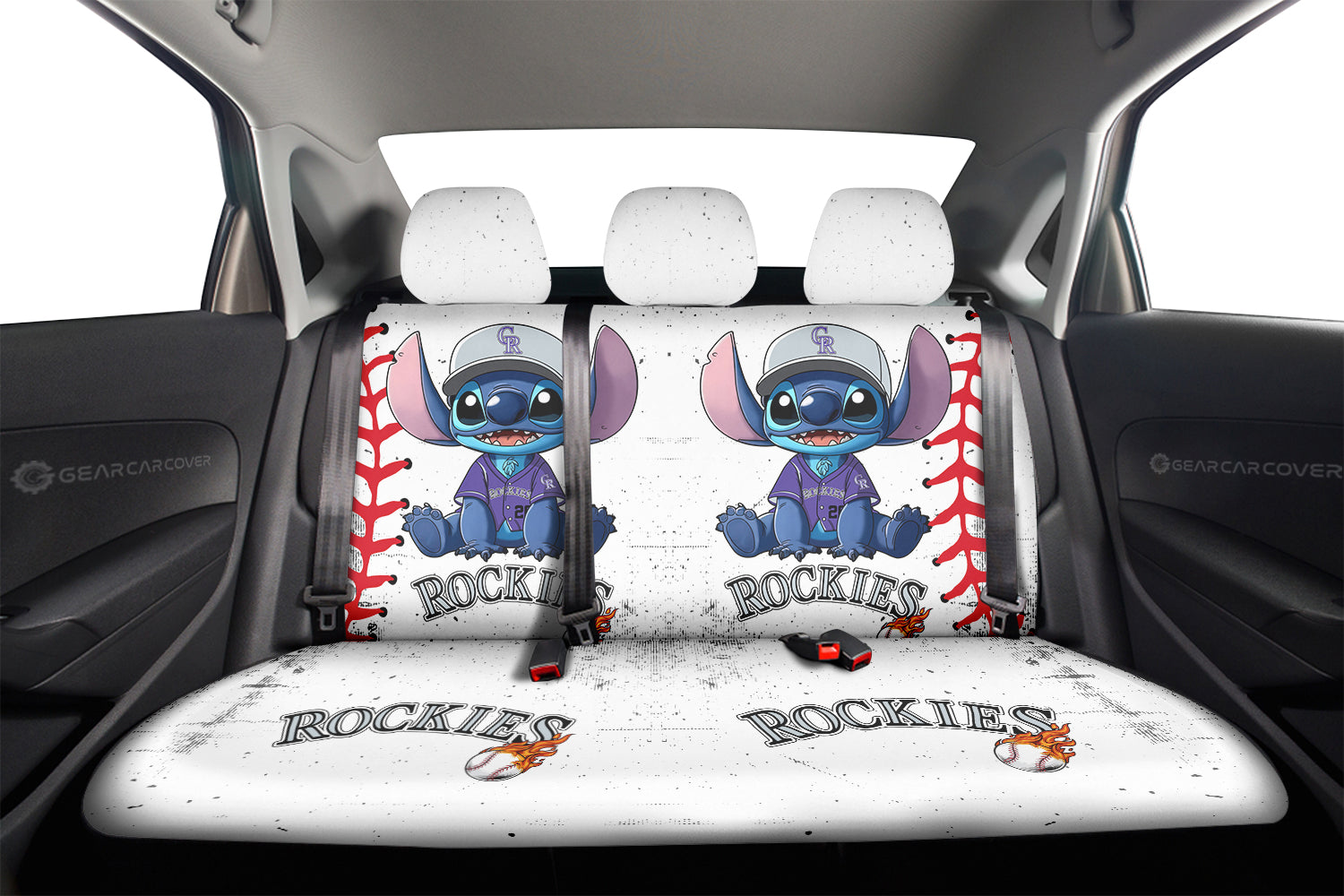 Colorado Rockies Car Back Seat Covers Stitch Theme Collection - Gearcarcover - 2