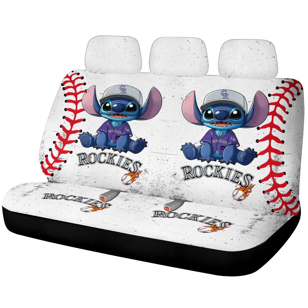 Colorado Rockies Car Back Seat Covers Stitch Theme Collection - Gearcarcover - 1