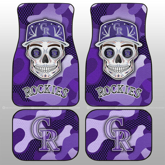 Colorado Rockies Car Floor Mats Skull Theme Collection - Gearcarcover - 1