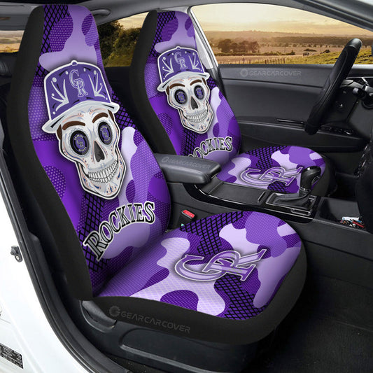 Colorado Rockies Car Seat Covers Skull Theme Collection - Gearcarcover - 2