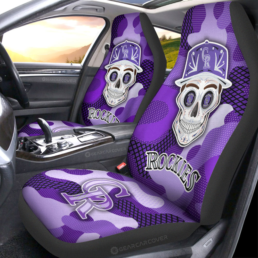 Colorado Rockies Car Seat Covers Skull Theme Collection - Gearcarcover - 1