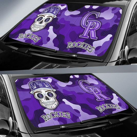 Colorado Rockies Car Sunshade Skull Theme Collection - Gearcarcover - 2
