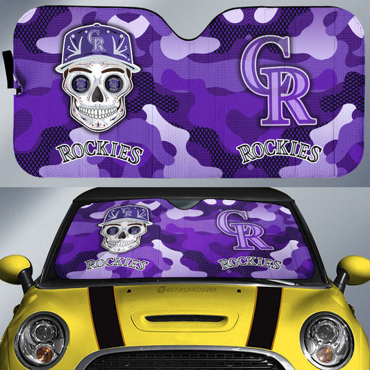 Colorado Rockies Car Sunshade Skull Theme Collection - Gearcarcover - 1