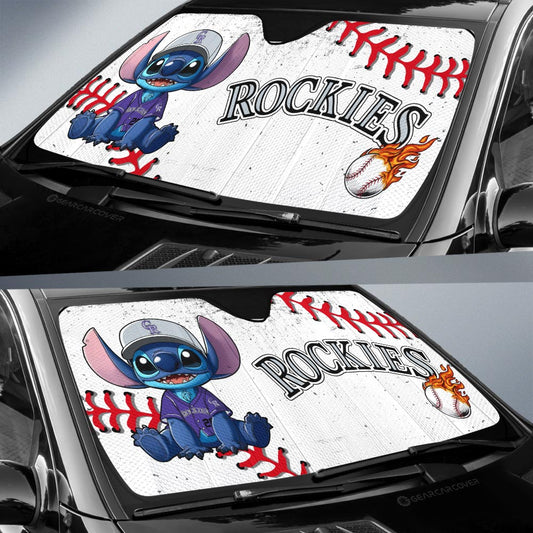Colorado Rockies Car Sunshade Stitch Theme Collection - Gearcarcover - 2