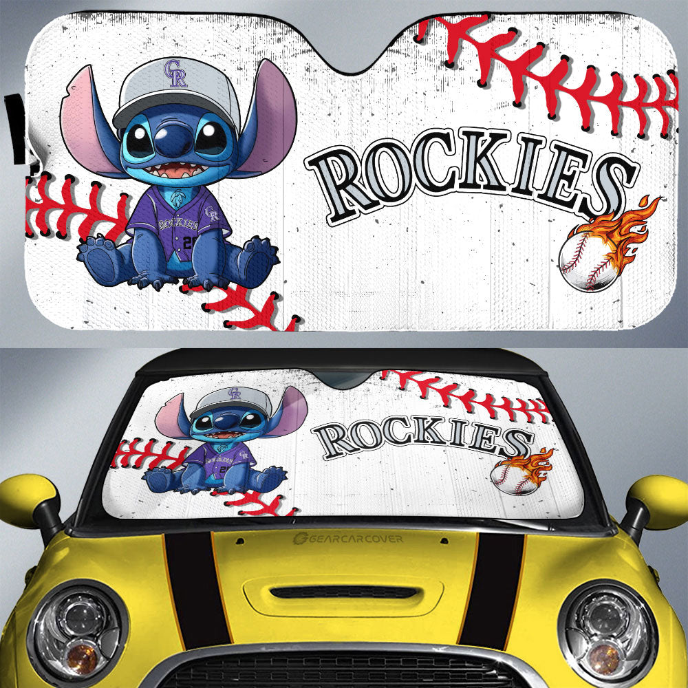 Colorado Rockies Car Sunshade Stitch Theme Collection - Gearcarcover - 1