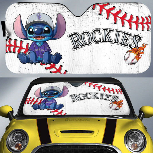 Colorado Rockies Car Sunshade Stitch Theme Collection - Gearcarcover - 1