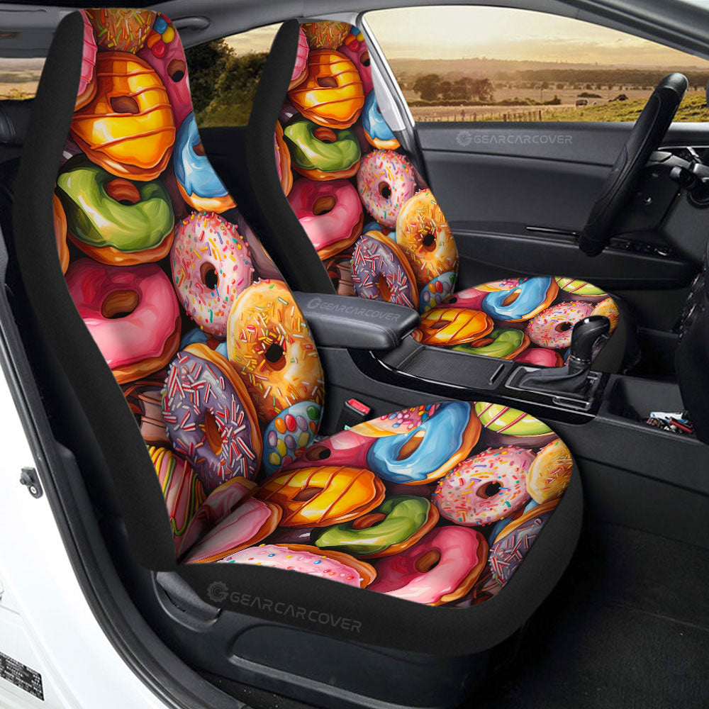 Colorful Mixed Donuts Car Seat Covers Custom Girly Pattern Car Accessories - Gearcarcover - 2