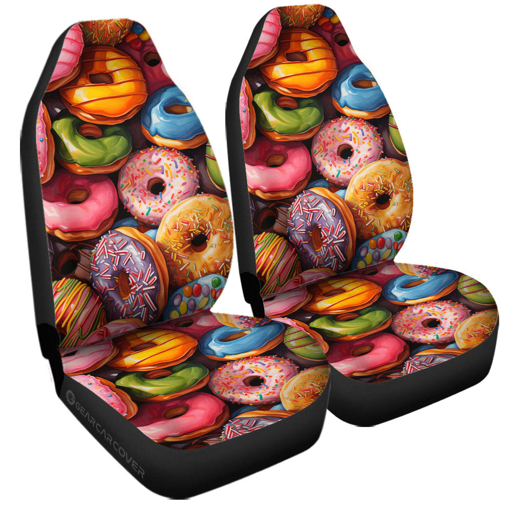 Colorful Mixed Donuts Car Seat Covers Custom Girly Pattern Car Accessories - Gearcarcover - 3