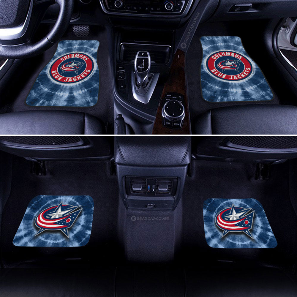 Columbus Blue Jackets Car Floor Mats Custom Tie Dye Car Accessories - Gearcarcover - 2