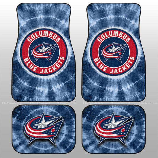 Columbus Blue Jackets Car Floor Mats Custom Tie Dye Car Accessories - Gearcarcover - 1