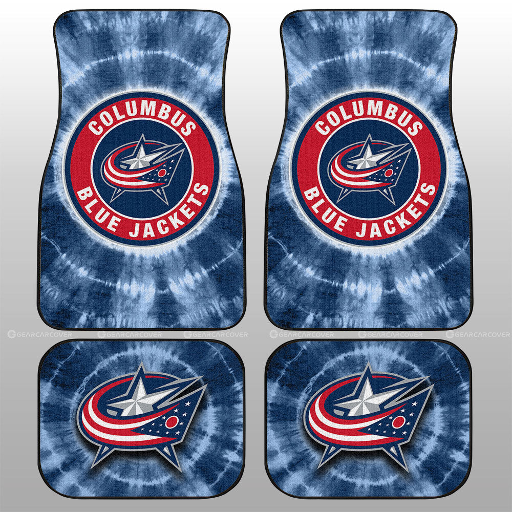 Columbus Blue Jackets Car Floor Mats Custom Tie Dye Car Accessories - Gearcarcover - 1