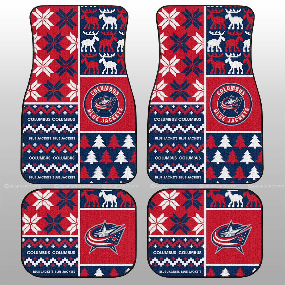 Columbus Blue Jackets Car Floor Mats Custom Ugly Style Car Accessories - Gearcarcover - 1