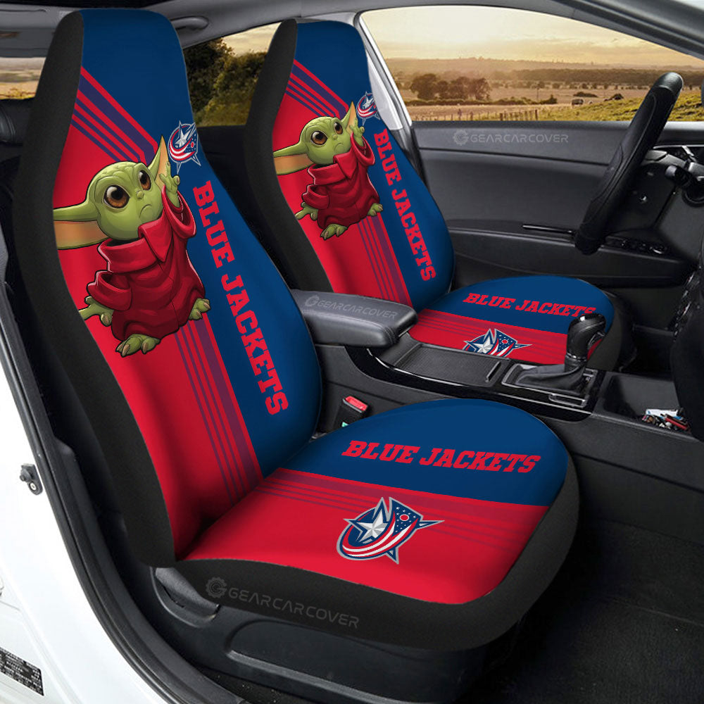 Columbus Blue Jackets Car Seat Covers Baby Yoda Car Accessories - Gearcarcover - 2