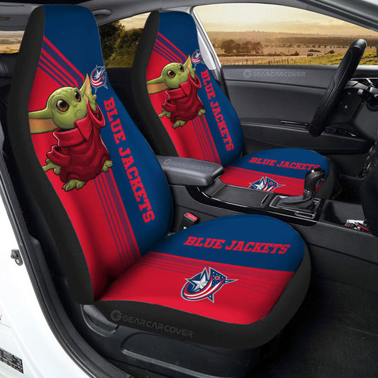 Columbus Blue Jackets Car Seat Covers Baby Yoda Car Accessories - Gearcarcover - 2