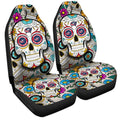 Columbus Blue Jackets Car Seat Covers Custom Sugar Skull Car Accessories - Gearcarcover - 3