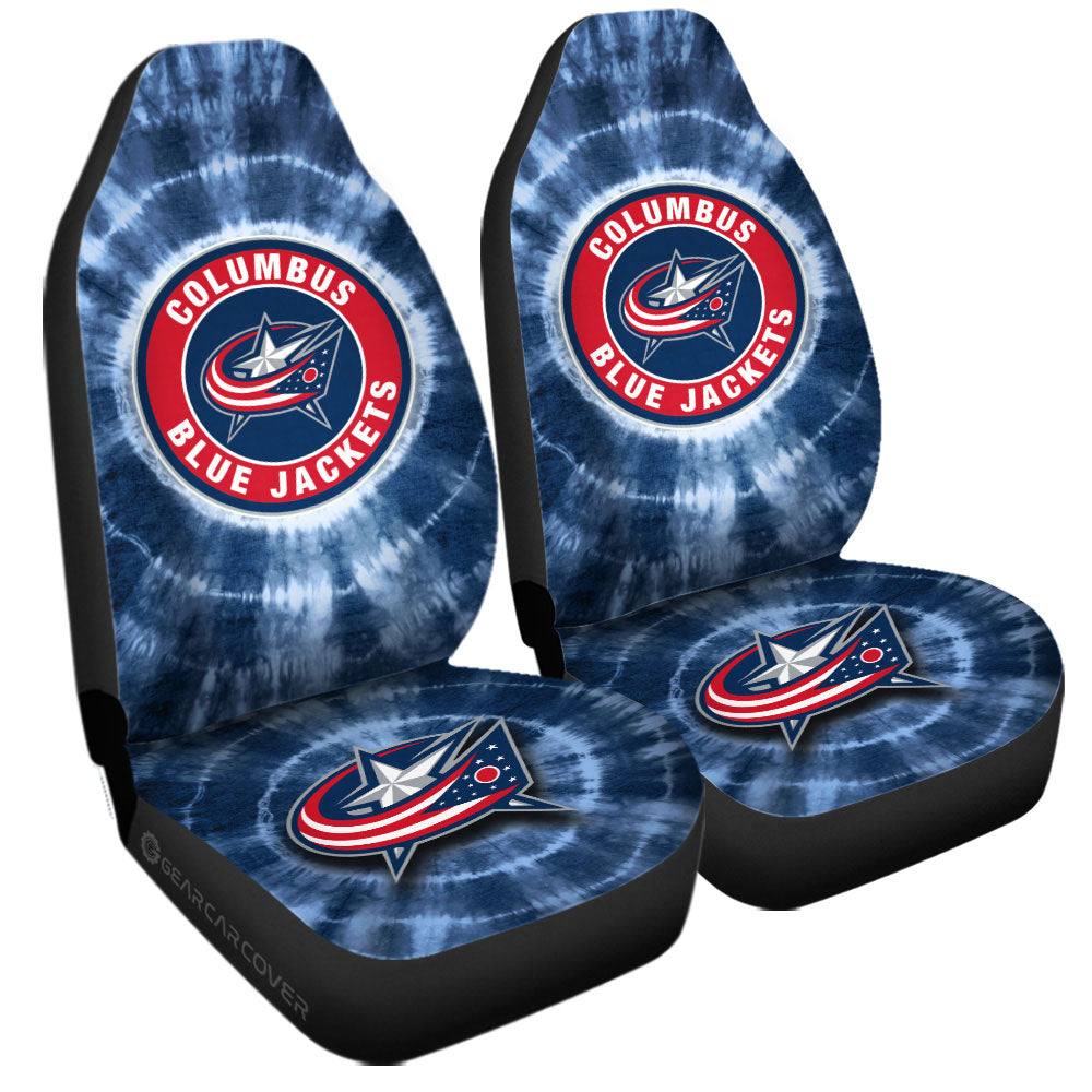 Columbus Blue Jackets Car Seat Covers Custom Tie Dye Car Accessories - Gearcarcover - 3