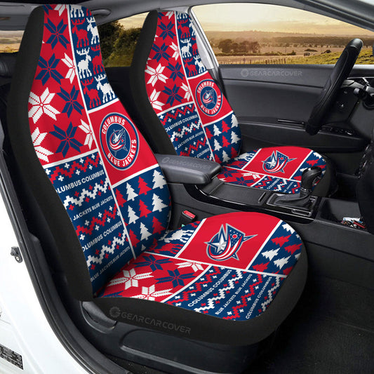 Columbus Blue Jackets Car Seat Covers Custom Ugly Style Car Accessories - Gearcarcover - 2