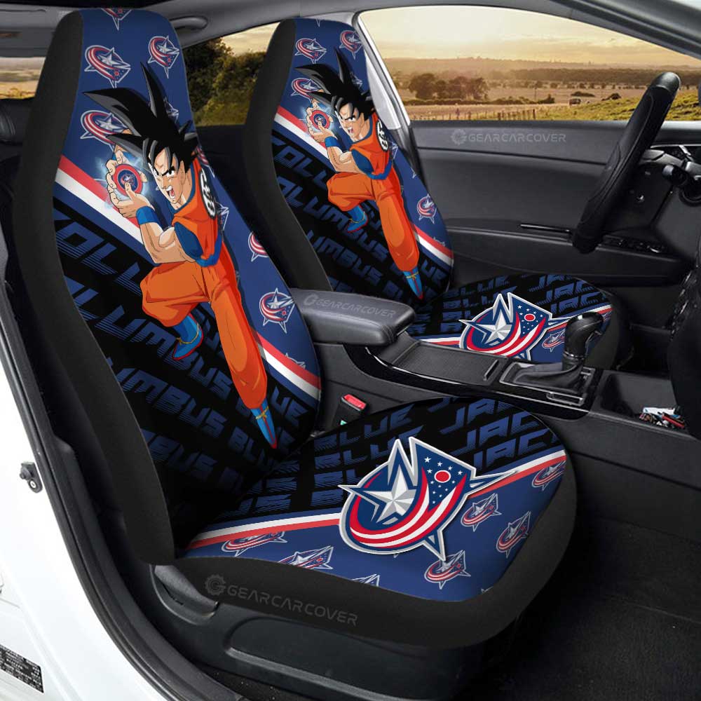 Columbus Blue Jackets Car Seat Covers Goku Car Decorations For Fans - Gearcarcover - 1
