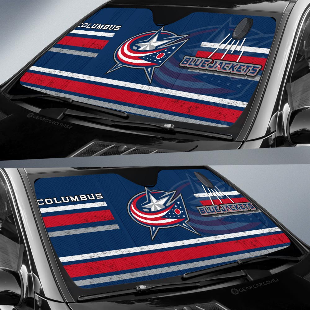 Columbus Blue Jackets Car Sunshade Custom Car Accessories - Gearcarcover - 2