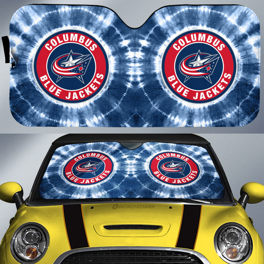 Columbus Blue Jackets Car Sunshade Custom Tie Dye Car Accessories - Gearcarcover - 1
