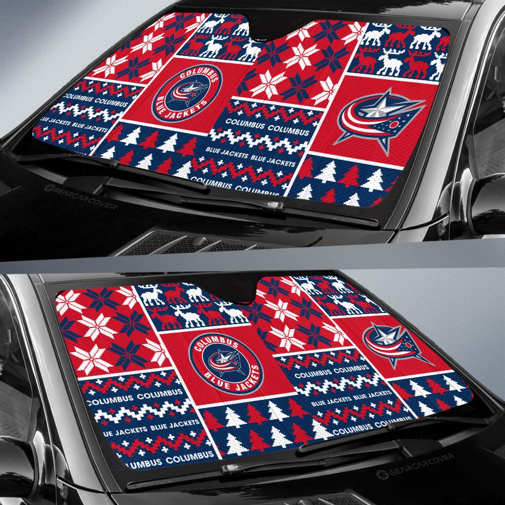 Columbus Blue Jackets Car Sunshade Custom Ugly Style Car Accessories - Gearcarcover - 2