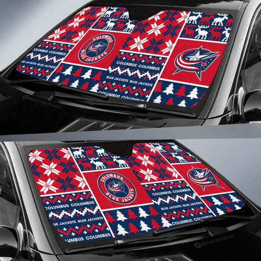 Columbus Blue Jackets Car Sunshade Custom Ugly Style Car Accessories - Gearcarcover - 2