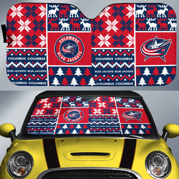 Columbus Blue Jackets Car Sunshade Custom Ugly Style Car Accessories - Gearcarcover - 1