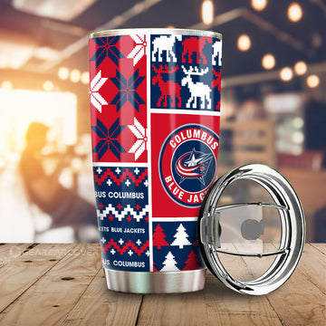 Columbus Blue Jackets Tumbler Cup Custom Ugly Style Car Accessories - Gearcarcover - 1
