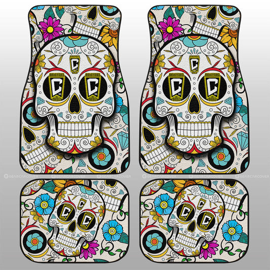 Columbus Crew Car Floor Mats Custom Sugar Skull Car Accessories - Gearcarcover - 1