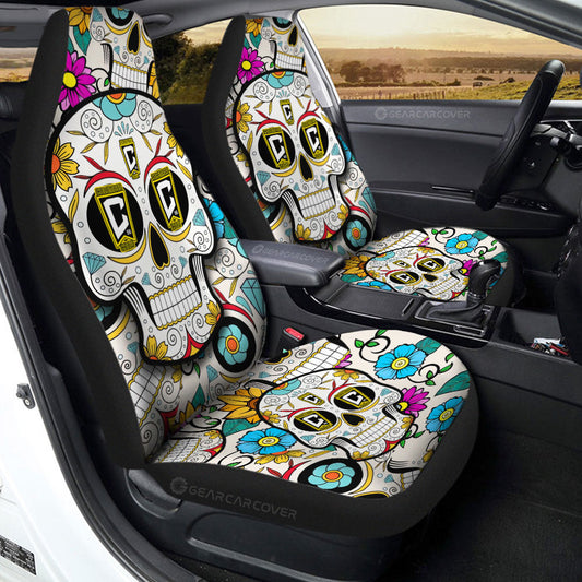 Columbus Crew Car Seat Covers Custom Sugar Skull Car Accessories - Gearcarcover - 2