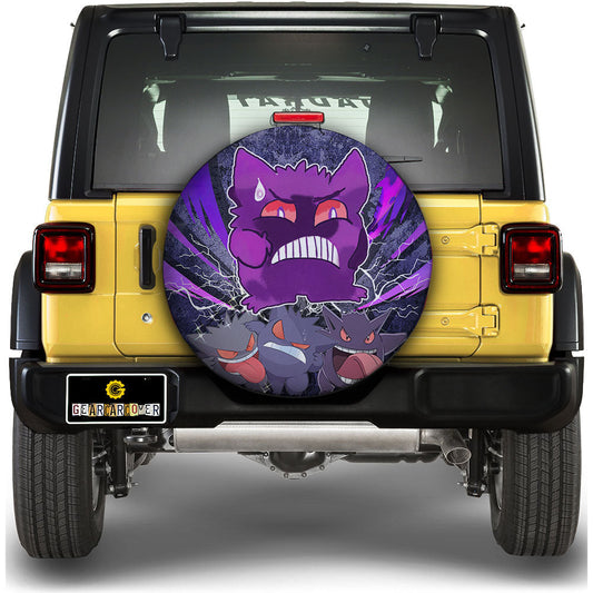 Confused Gengar Spare Tire Cover Custom - Gearcarcover - 1