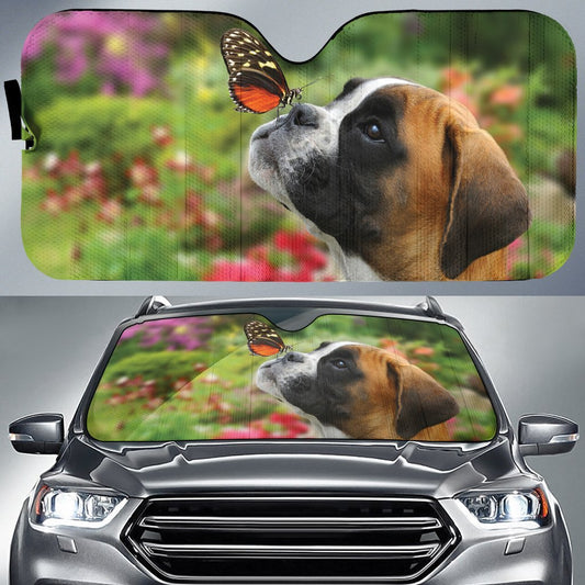 Cute Boxer Car Sunshade Custom Dog Car Accessories - Gearcarcover - 1