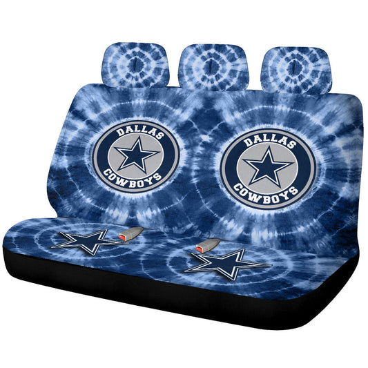 Dallas Cowboys Car Back Seat Covers Custom Tie Dye Car Accessories - Gearcarcover - 1