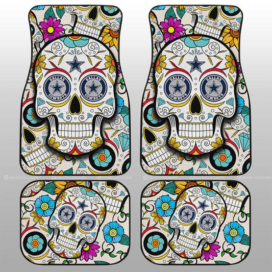 Dallas Cowboys Car Floor Mats Custom Sugar Skull Car Accessories - Gearcarcover - 1