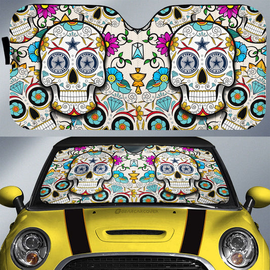Dallas Cowboys Car Sunshade Custom Sugar Skull Car Accessories - Gearcarcover - 1