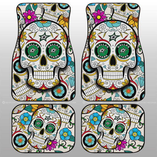Dallas Stars Car Floor Mats Custom Sugar Skull Car Accessories - Gearcarcover - 1