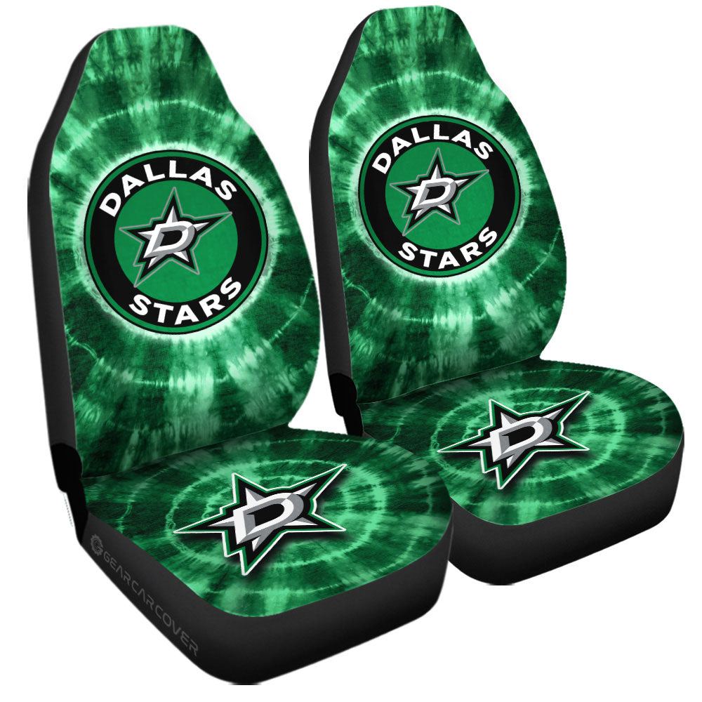 Dallas Stars Car Seat Covers Custom Tie Dye Car Accessories - Gearcarcover - 3